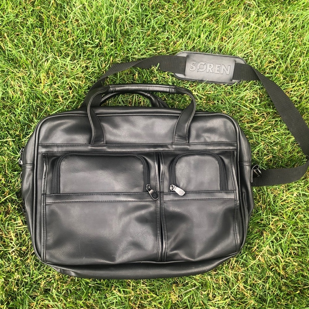 Soren leather laptop bag